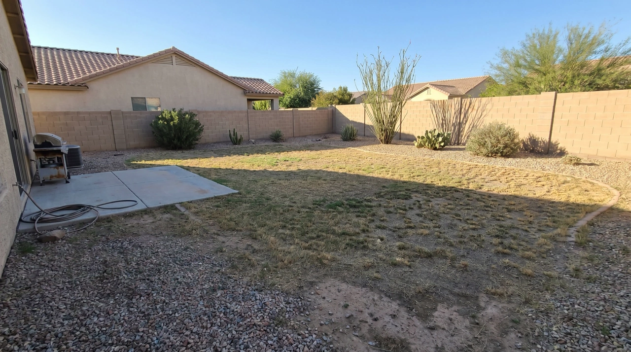 A plain Arizona backyard before the pool
