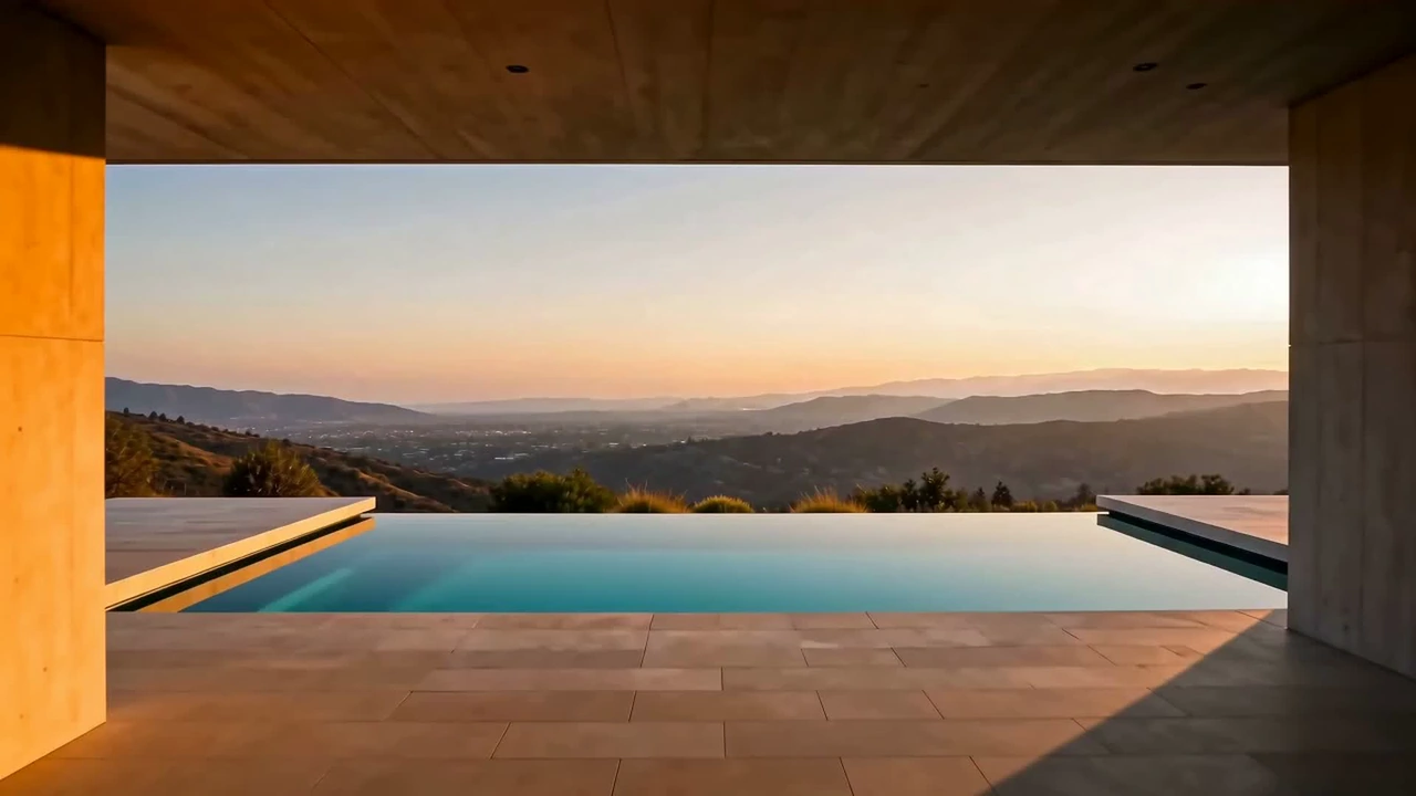 Pool terrace at the water's edge